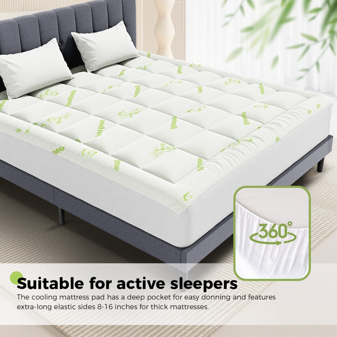Mattress Protector, Thickened Mattress Pad With Bamboo Fiber Viscose Filling